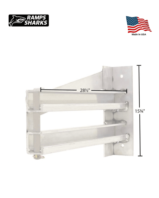Bolt On Ramp Hanger Bracket Set for Storing Two 5 in Semi Trailer Loading Ramps