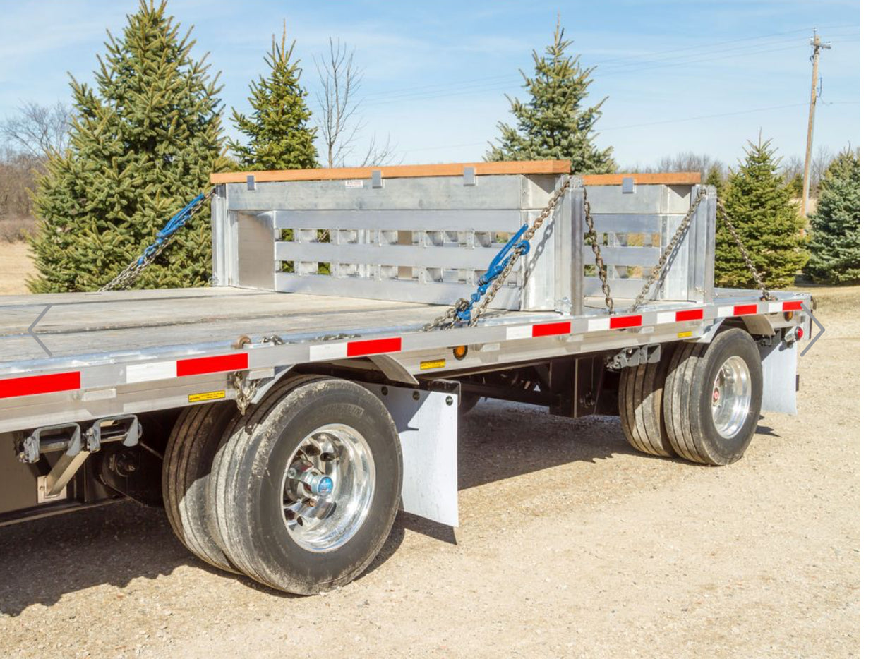 2 Bunk Load Leveler and 4 Ramp System 8 ft x 18 in for 24 in Step Deck Trailers 23500 lb Capacity