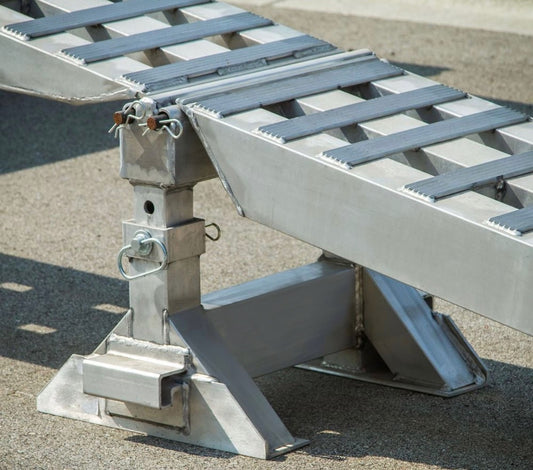 Adjustable Heavy Duty Ramp Support Stands 18 in to 24 in One Pair 23500 lb Capacity