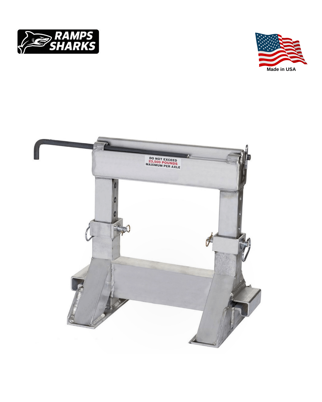 Adjustable Heavy Duty Ramp Support Stands 18 in to 24 in One Pair 23500 lb Capacity