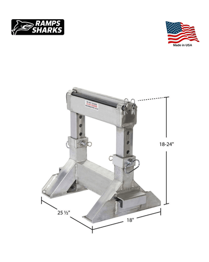 Adjustable Heavy Duty Ramp Support Stands 18 in to 24 in One Pair 23500 lb Capacity
