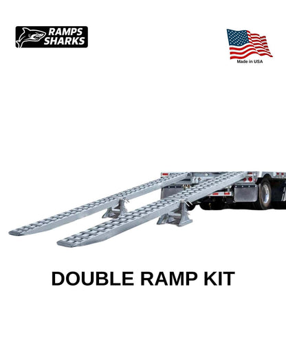 Aluminum Double Loading Ramp Kit 18 in x 16 ft 23500 lb Capacity