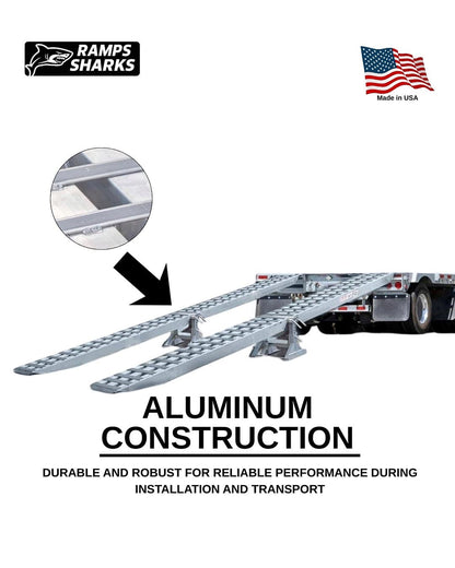 Aluminum Double Loading Ramp Kit 18 in x 16 ft 23500 lb Capacity
