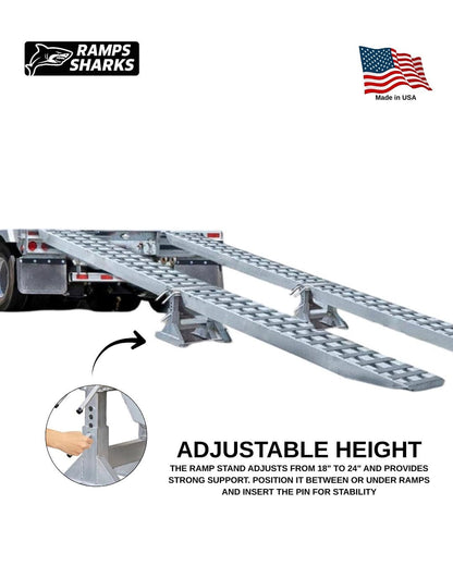 Aluminum Double Loading Ramp Kit 18 in x 16 ft 23500 lb Capacity