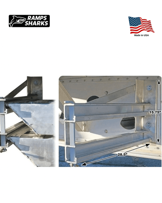 Bolt On Ramp Hanger Bracket Set for Storing Two 5 in Semi Trailer Loading Ramps
