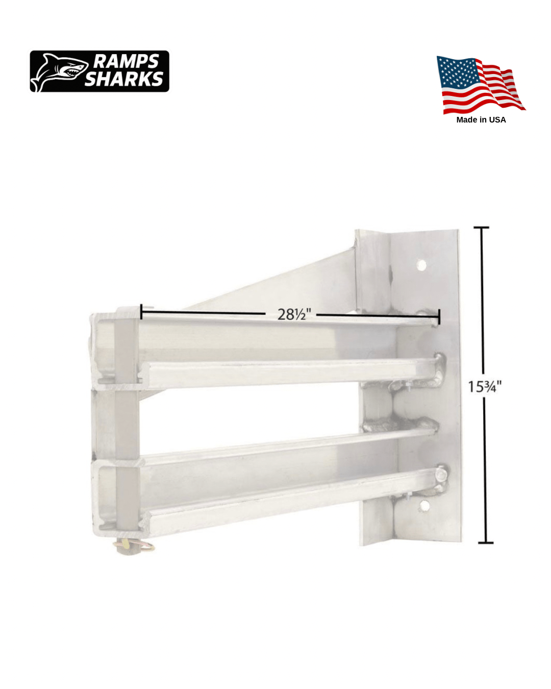 Bolt On Ramp Hanger Bracket Set for Storing Two 5 in Semi Trailer Loading Ramps