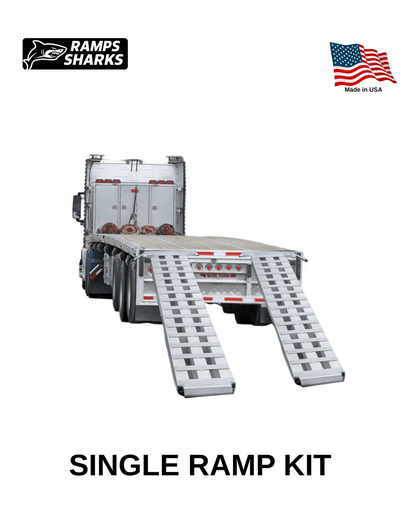Heavy Duty Aluminum Loading Ramp Kit 18 in x 8 ft Single Axle 23500 lb Capacity