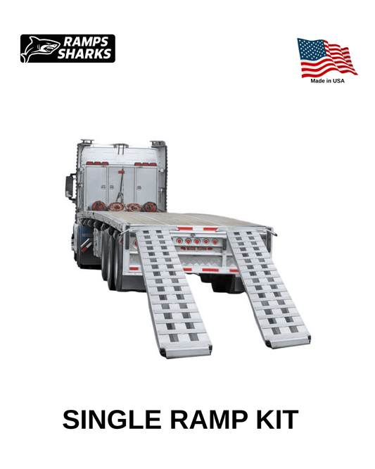 Heavy Duty Aluminum Loading Ramp Kit 18 in x 8 ft Single Axle 23500 lb Capacity