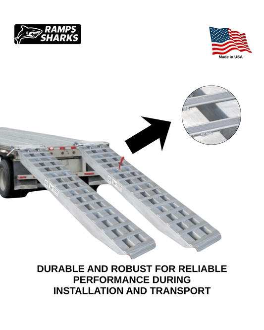 Heavy Duty Aluminum Loading Ramp Kit 18 in x 8 ft Single Axle 23500 lb Capacity